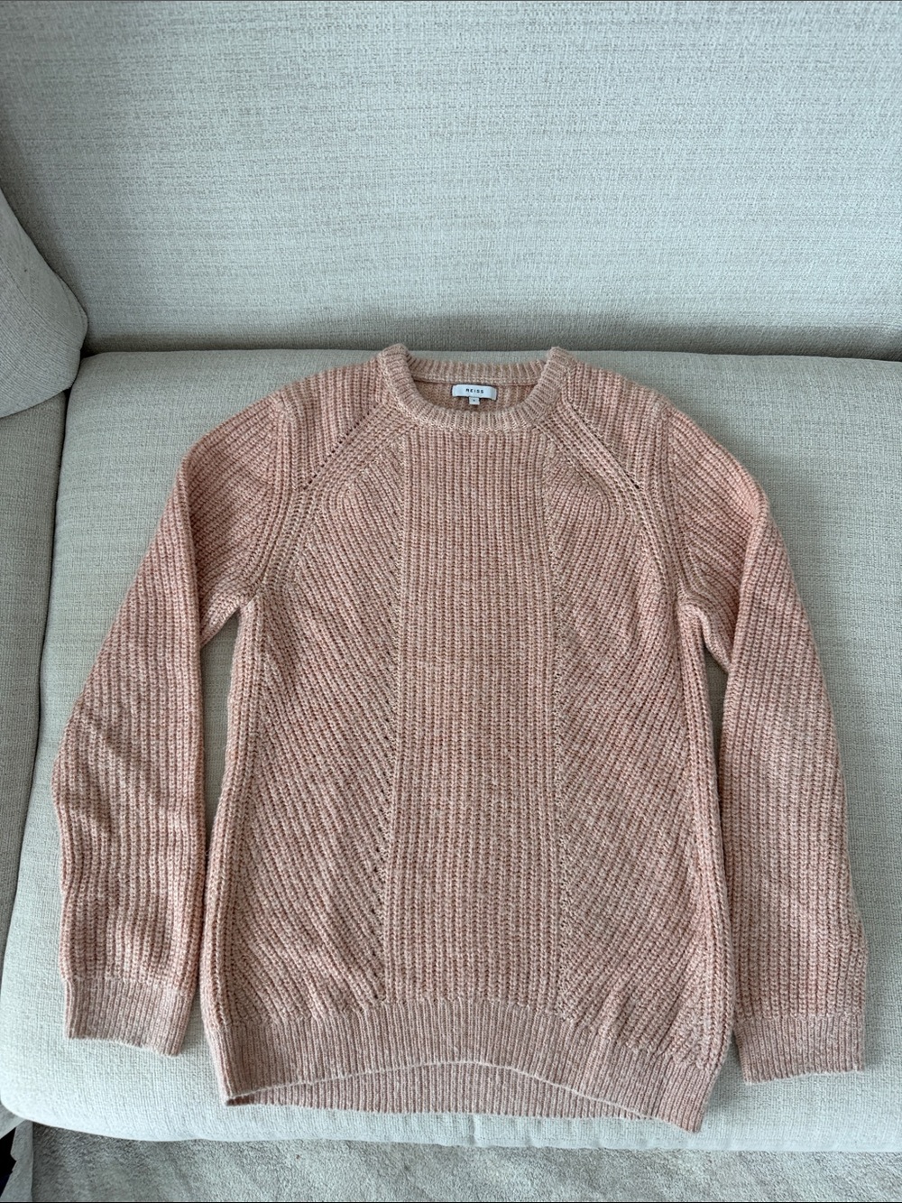 Reiss Dusty Pink Knit Crewneck Sweater